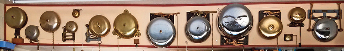 Row of various trip gongs