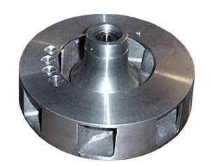 Siren rotor,note angled radial blades to increase airflow for louder sound.